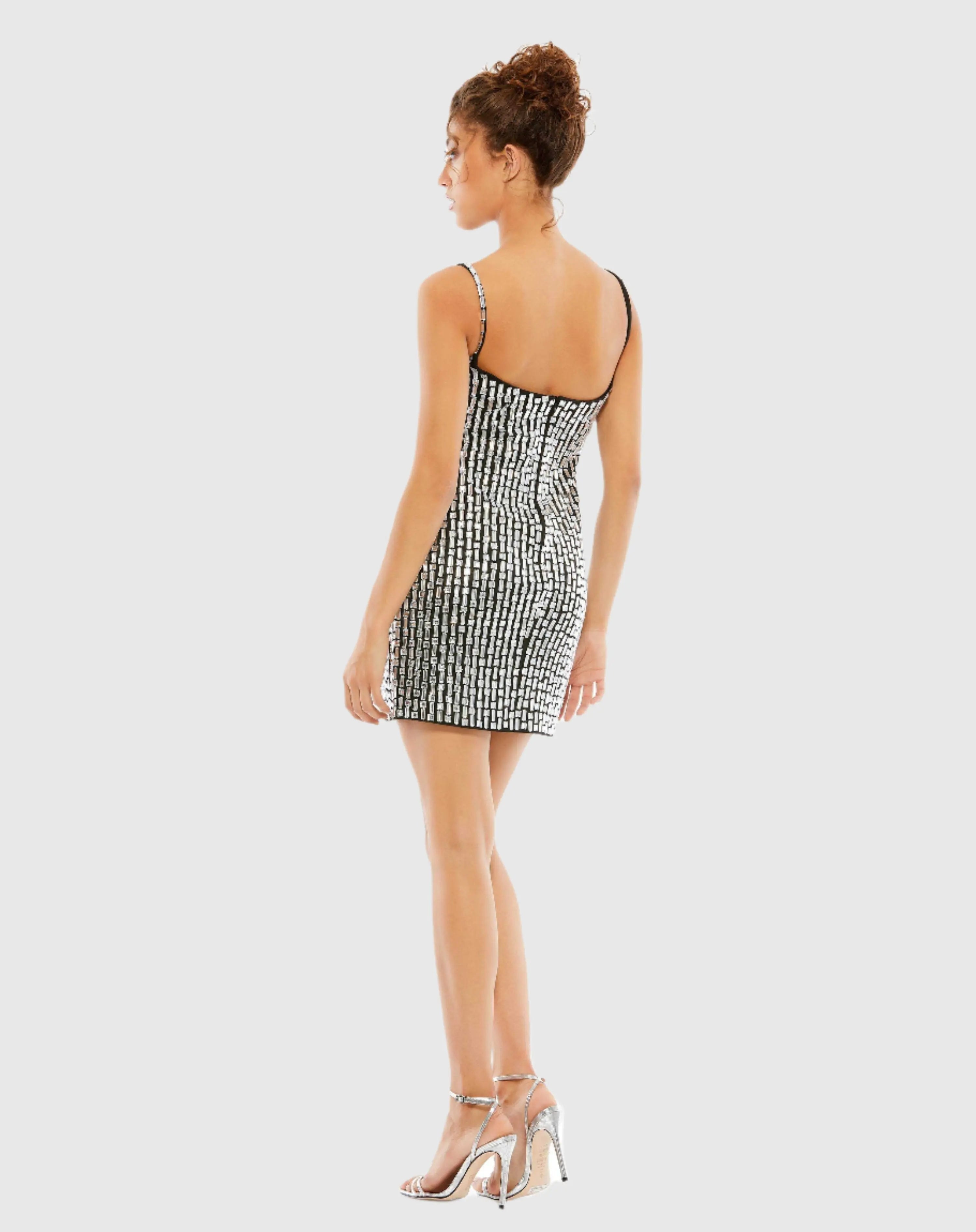 Black Beaded Tank Mini Dress